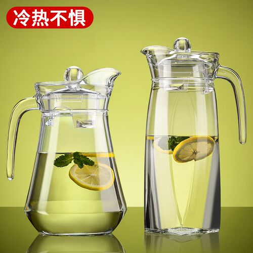 冷水壶玻璃加厚大k容量家用鸭嘴壶耐高温泡茶壶晾凉水杯扎壶凉水