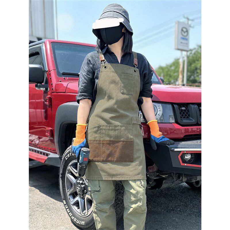 高端咖啡店专用围裙定制logo花艺水果咖啡师工作服奶X茶店餐饮围