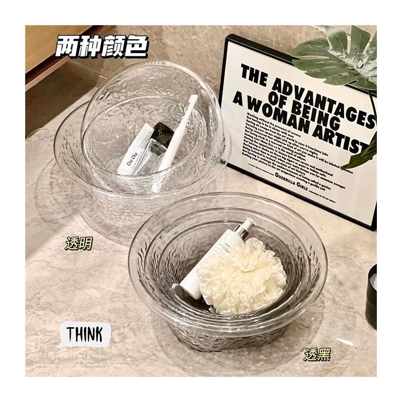 家用透明洗脸盆女浴室卫生间厕所学生宿舍水盆简约洗衣盆塑料盆子
