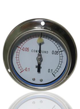 全钢压力表不锈钢压力真空表YBZ-100ZT-0.1~0.1MPAG3/8工厂直供