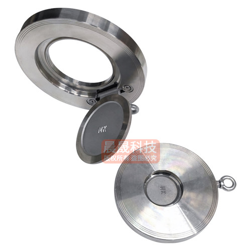 304不锈钢对夹式止回阀H74圆形单向阀法兰蝶式逆水阀dn50 dn80