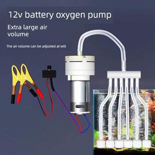 夹电瓶12v增氧泵车载增氧气泵大功率增氧机卖鱼专用直流冲充氧泵