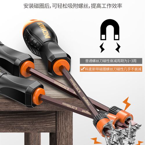 德国KOMAX螺丝刀十字一字家用小起子工具超硬工业级强磁改锥梅花