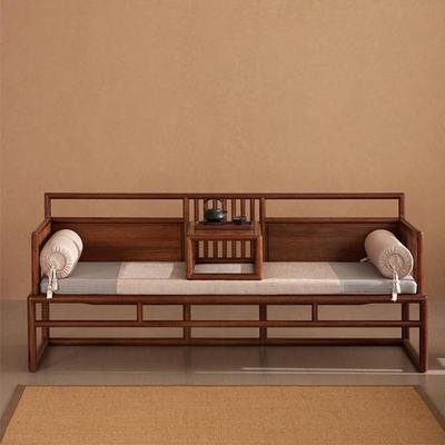 新中式老榆木罗汉床禅意沙发组合宋式美学实木家具贵妃榻客厅床榻