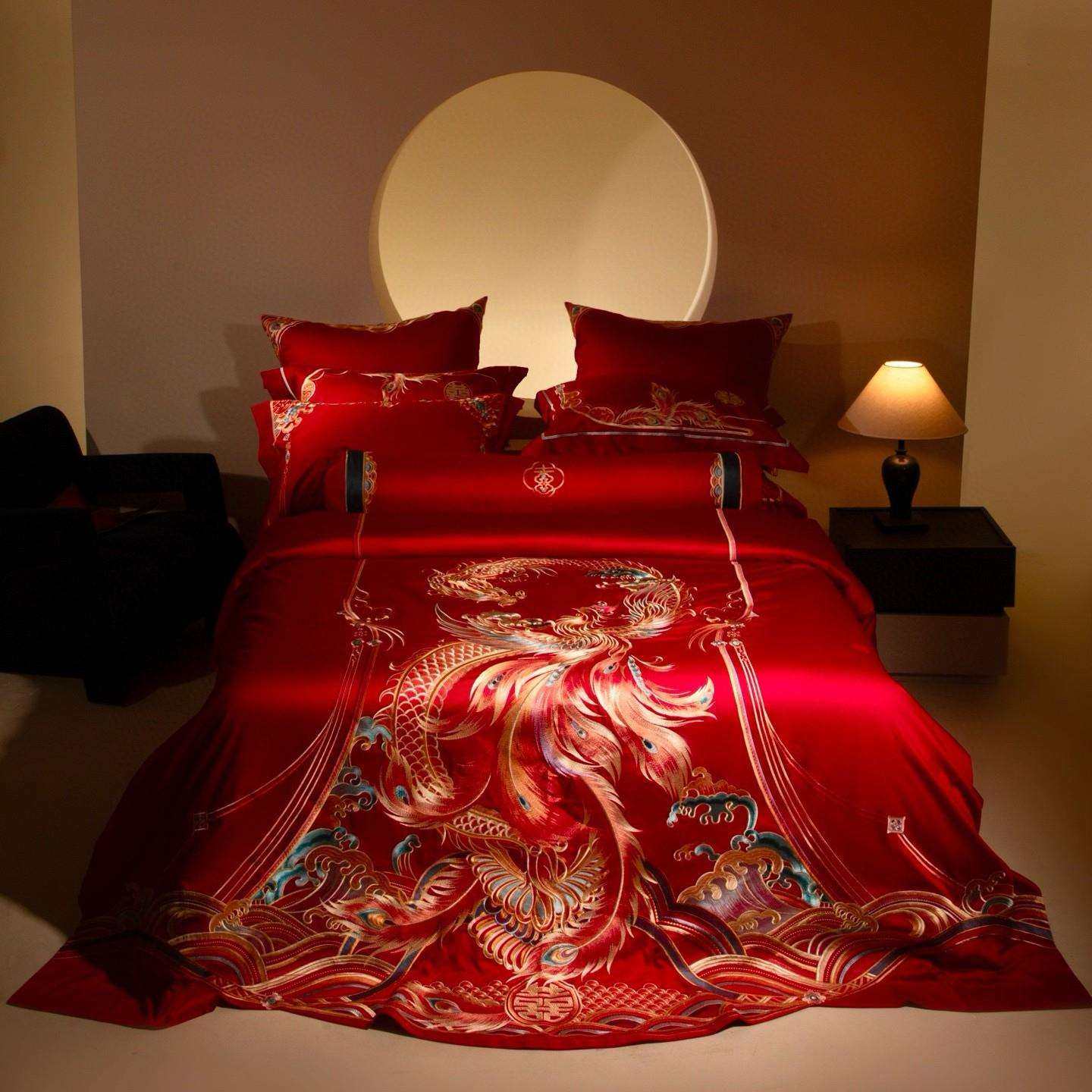 龙凤刺绣长绒棉四件套1.8米床婚庆高档被套床单床上用品陪嫁高级,鲜花速递/花卉仿真/绿植园艺,割草机/草坪机,淘宝优惠券,粉丝福利购,淘宝优惠卷