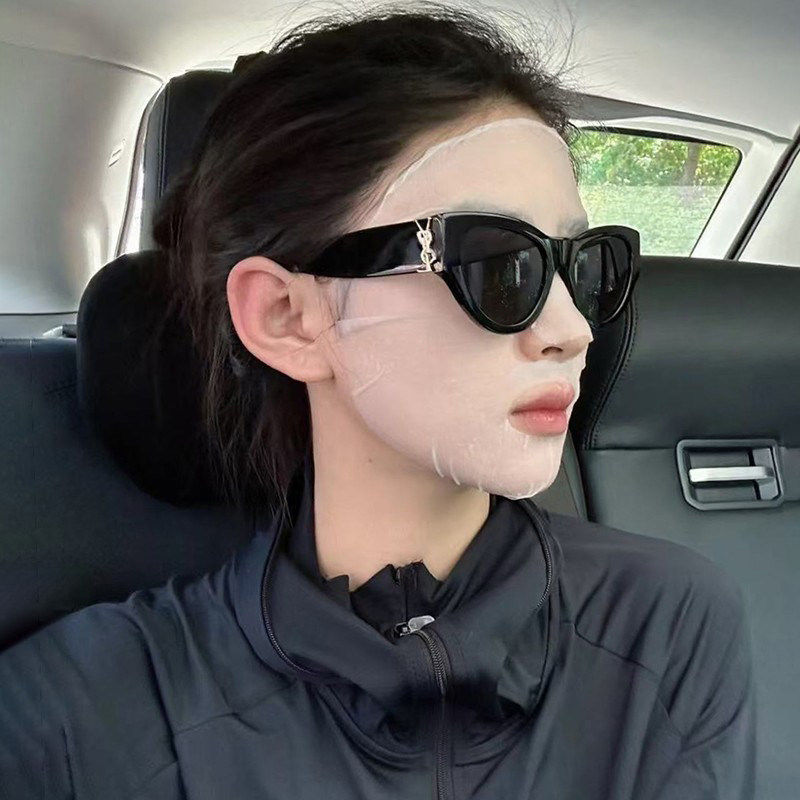 rose朴彩英同款猫眼墨镜女高级感复古圆脸防紫外线近视太阳眼镜男