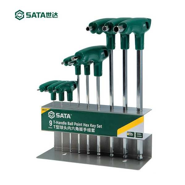 世达（SATA） 9件T型球头内六角扳手组套 09117