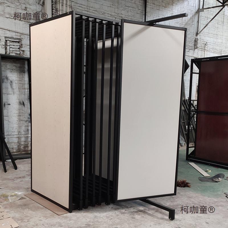 墙布展示架瓷砖旋转架木地板移动展架木纹砖翻页样品架窗帘麦太保