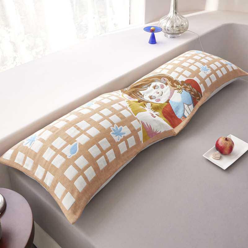 2025新款全棉纱布长枕套双人单人情侣款纯棉枕罩家用床品柔软舒适