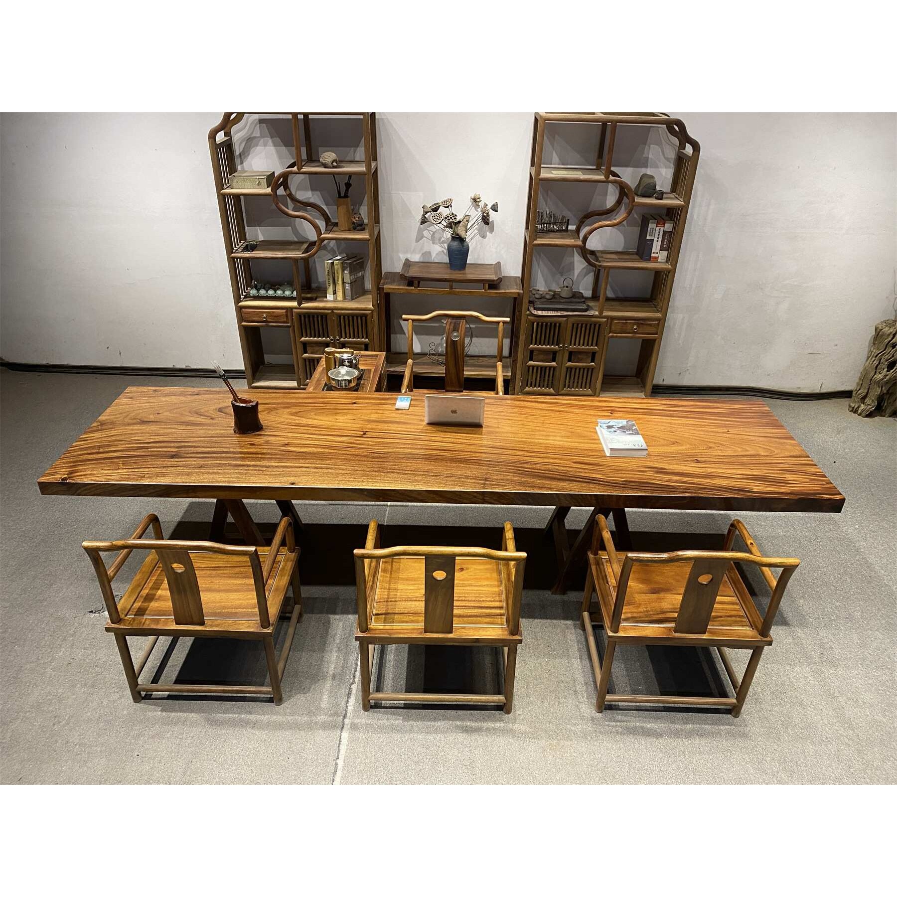 实木大板整块原木茶桌茶台胡桃木办公桌餐桌书桌画案原木