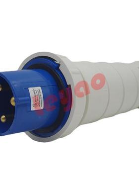 工业插头043防水插头 IP67 125A3P防雨插头蓝色一代插头