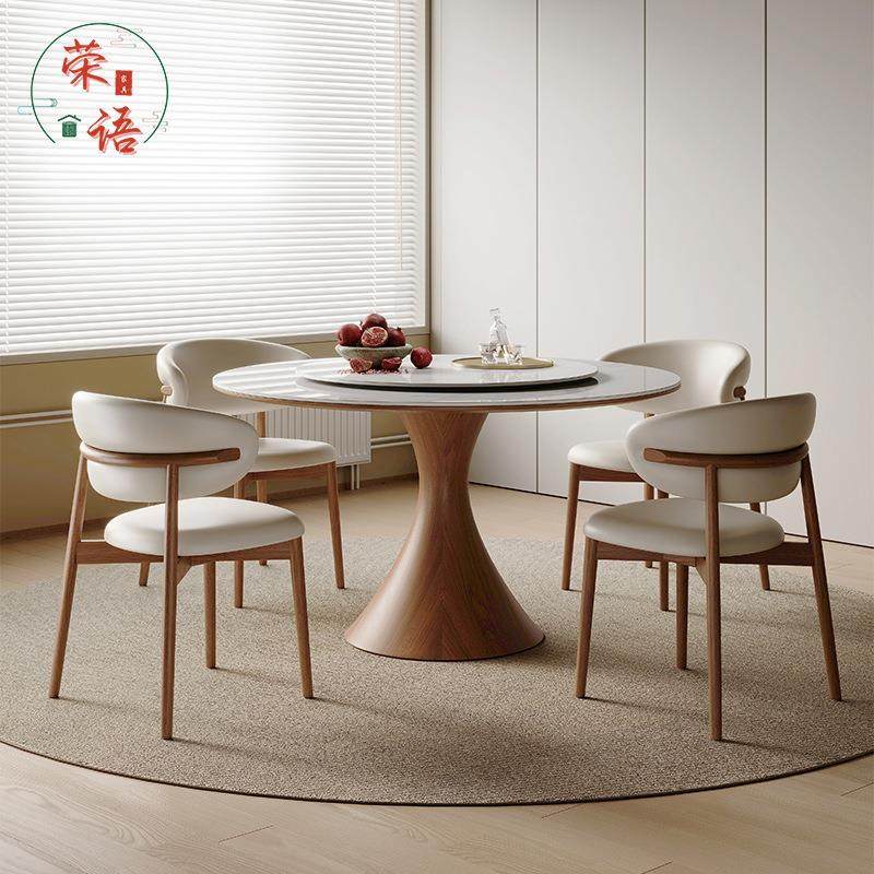 法式复古全实木餐桌椅组合家用北欧小户型圆形饭桌实木中古风家具,电子元器件市场,其它元器件,淘宝优惠券,粉丝福利购,淘宝优惠卷