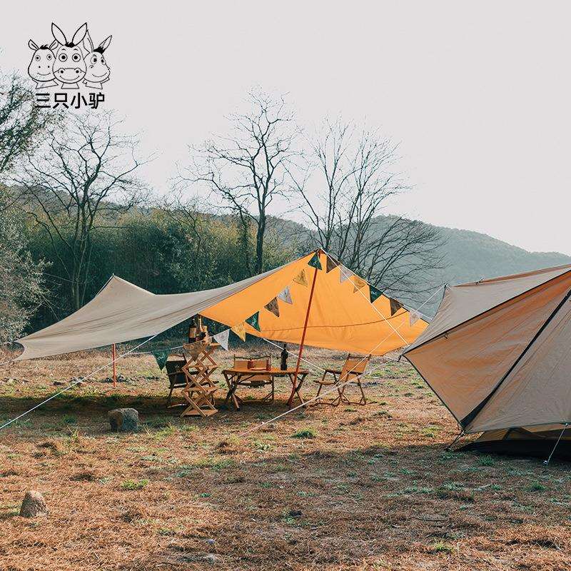 三只小驴户外露营装备用品野营专用营地旗LOGO三角旗帜氛围小摆件