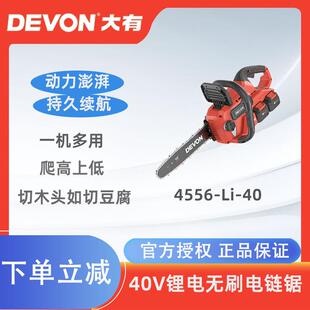 大有充电式电锯油锯4556大功率伐木锯无刷家用手提小型链条电链锯