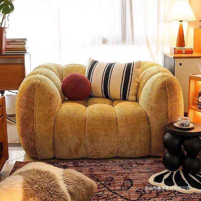 法式复古南瓜沙发单人客厅小户型休闲布艺沙发简约设计师懒人沙发,玩具/童车/益智/积木/模型,毛绒/玩偶/公仔/布艺类玩具,淘宝优惠券,粉丝福利购,淘宝优惠卷