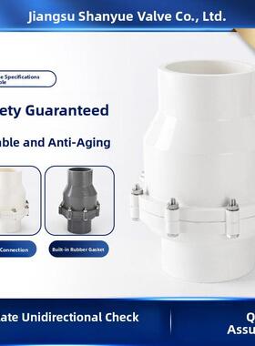 Pvc给水管道75 90110 160单向阀阀瓣式白色4英寸止回阀