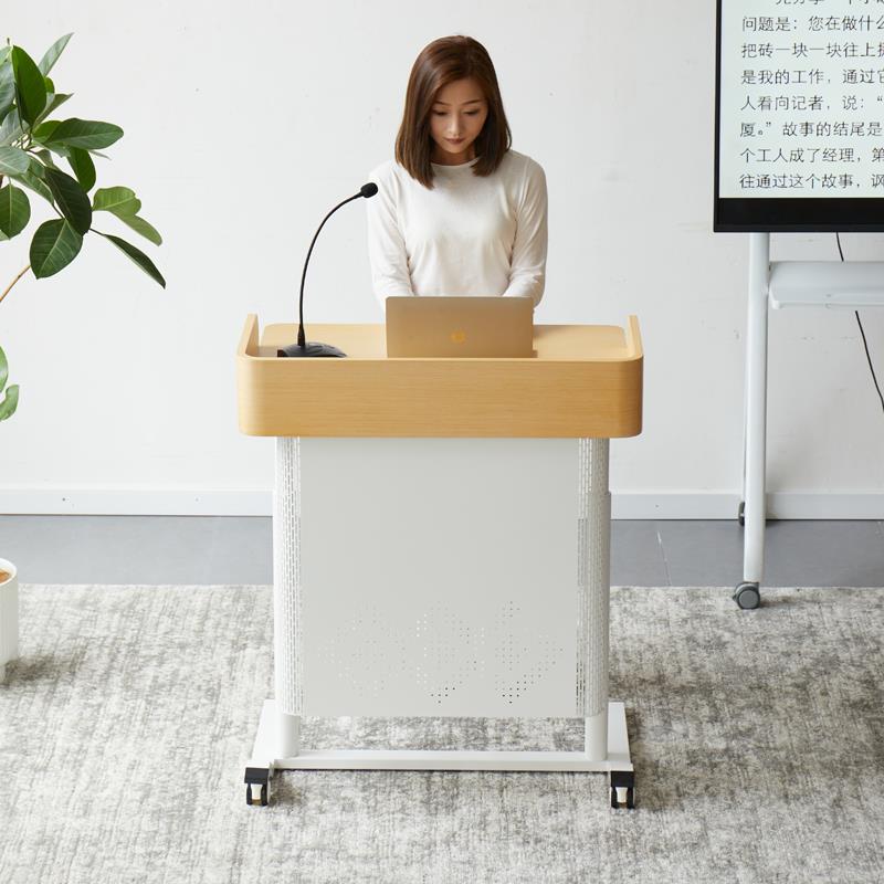 移动演讲台发言台学校讲台桌教师专用升降办公会议主持台接待迎宾