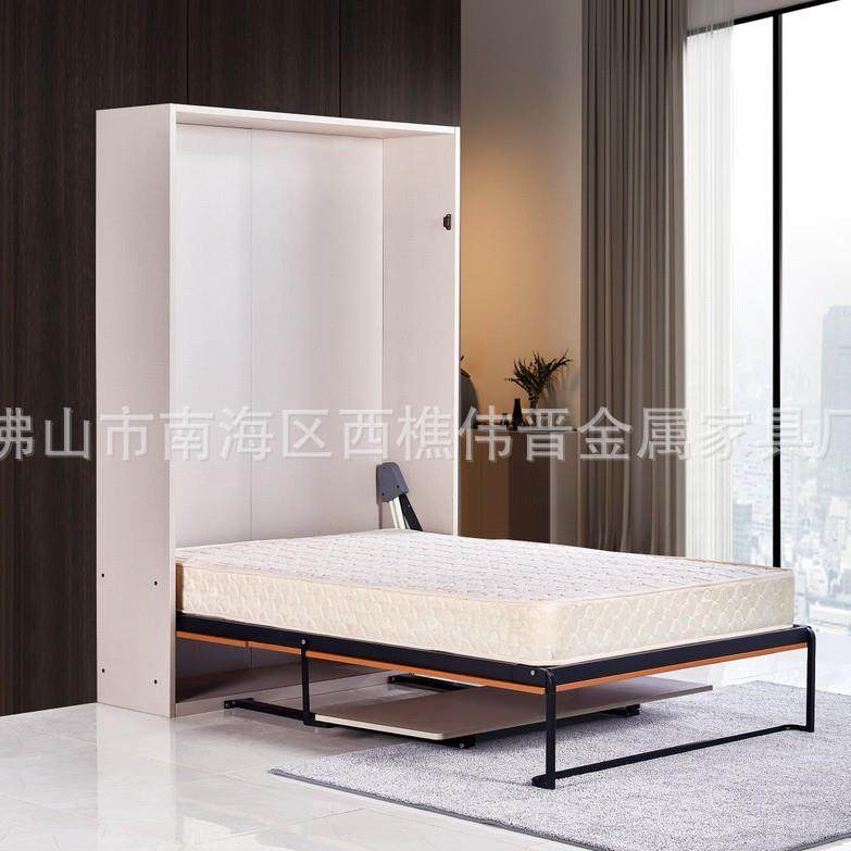 手动脚款单层带书桌正翻侧翻翻床架折叠隐形床墨菲床