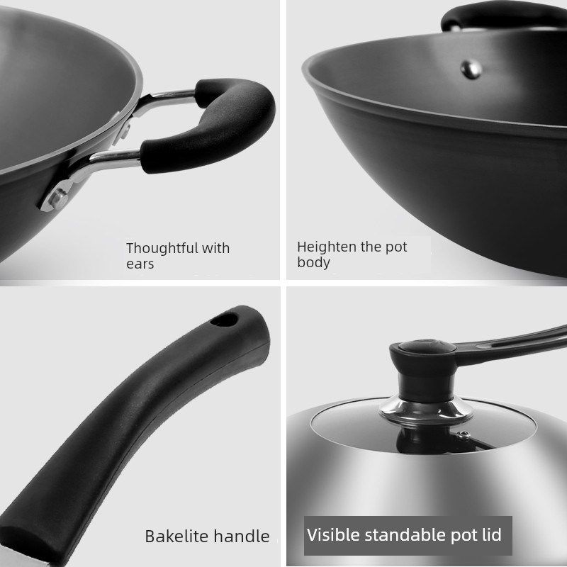 德国进口铸铁锅老式铁锅家用炒锅不粘锅燃气灶P适用不生锈炒菜锅