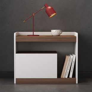 轻奢高级感实木床头边柜家用卧室20E25新爆款 极简中古风免 创意式