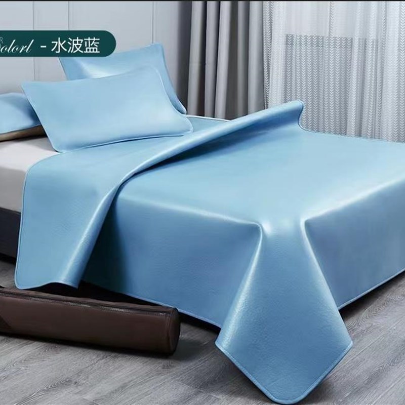 加厚牛皮凉席头层水牛皮纯真皮席子皮F凉席床垫高端软席三件套1.8