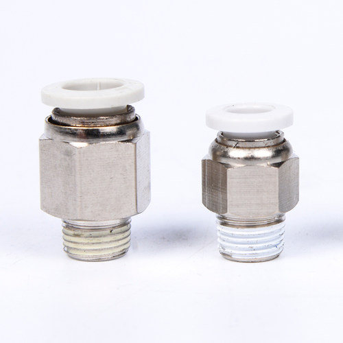 白色螺纹直通快速快插气管接头电磁阀气缸PC8-02 PC6-M5 01/10-03