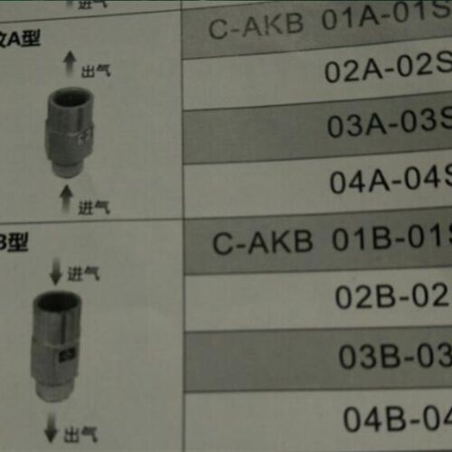 JY单向阀止回阀J-AKB01A-01S AKB02A-02S AKB03A-03S  AKB04A-04S