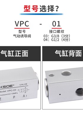 诱导止回阀VPC-03气动逆止阀气控单向阀安全阀保压自锁气缸停止