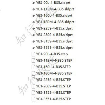YE3电机 B35电机合集 三相异步电机 3D模型 SolidWorks模型
