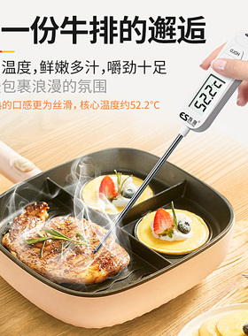 食品温度计油温测水温测量计奶温烘焙烘培食物厨房探针式电子数显