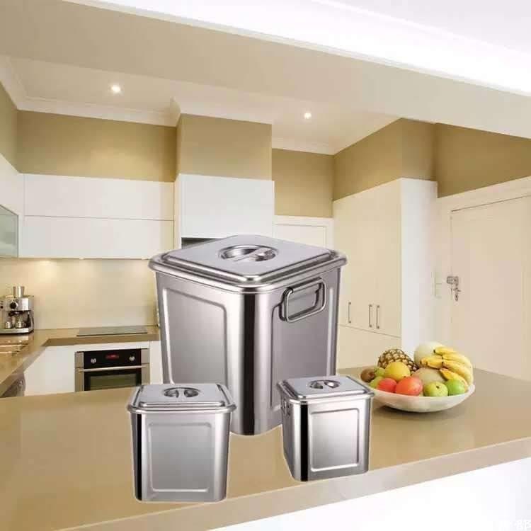 装米桶10公斤50斤20斤面桶10斤方形家用米缸30加厚不锈钢储赵