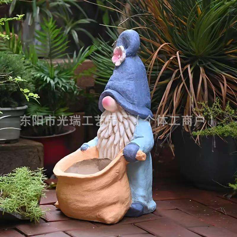 花园装饰精灵甘道夫布袋花盆多肉花盆栽摆件落地创意庭院阳台布置