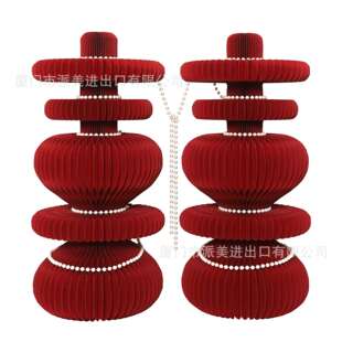 厚纸高端工艺品喜结连理摆件婚礼蜂窝摆件摆台装饰创意结婚宴摆件