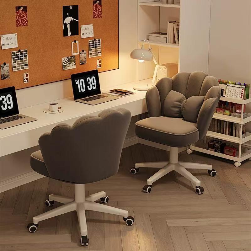 电脑椅子舒服久坐靠背家用学习办公转椅女生卧室梳妆台花瓣化新款