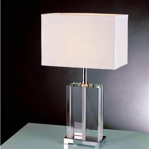 宝辉明珠 奢华大气 白色方形灯罩 K9水晶客厅卧室台灯 酒店