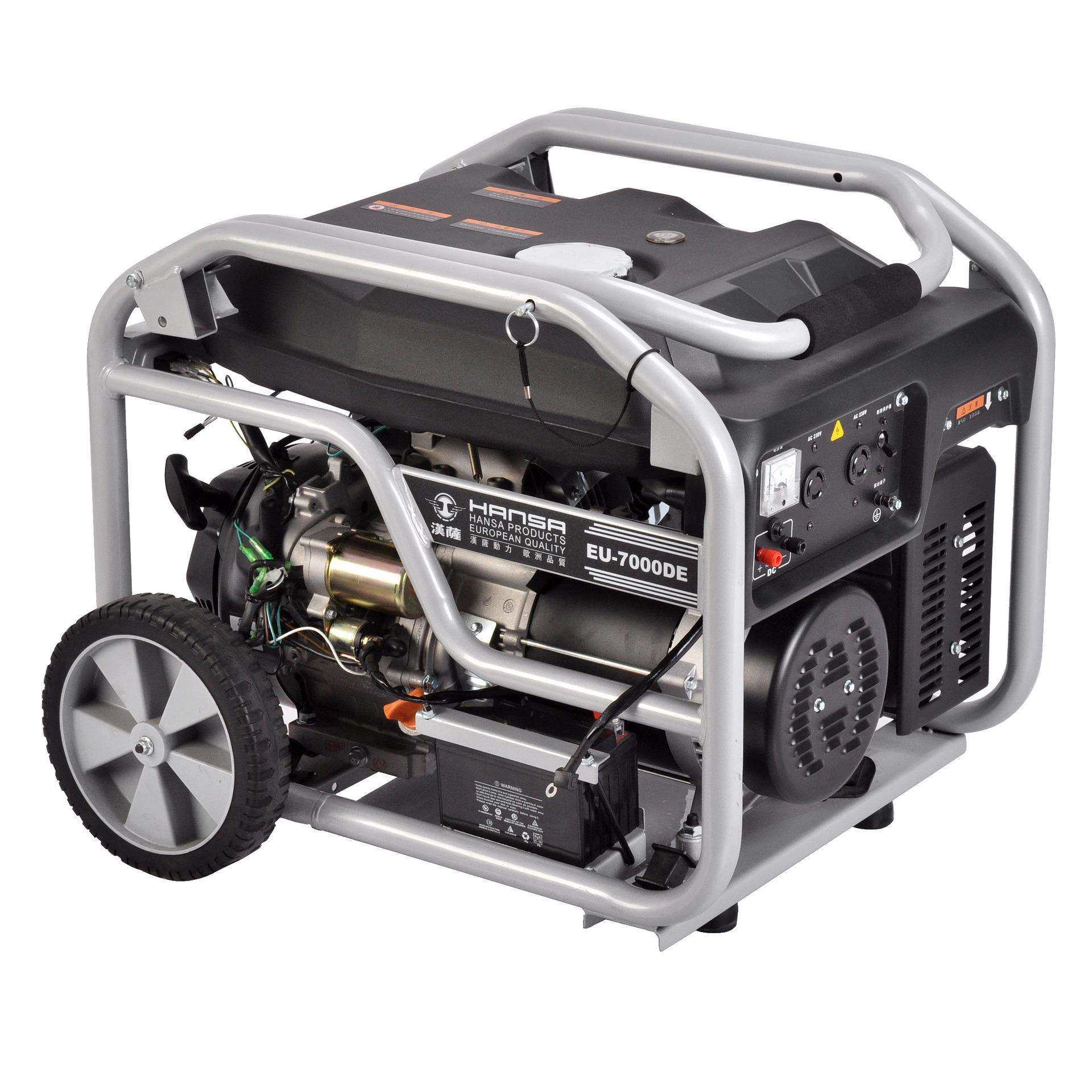 汉萨动力移动式2/3/5/6/8kw静音汽油发电机组电动小型家用便携式