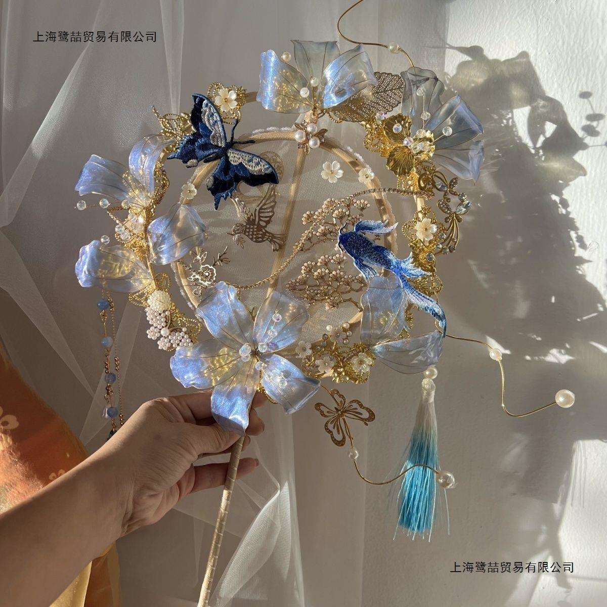 团扇古风中式婚礼新娘喜扇手工汉服秀禾手捧花成品国风汉服配饰