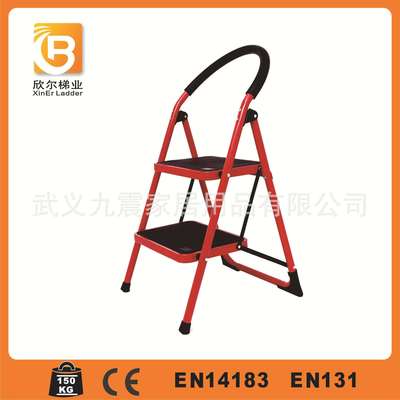 [厂家低价热销]二步圆扶手家用梯子/钢管梯/家用折叠梯子/人字梯