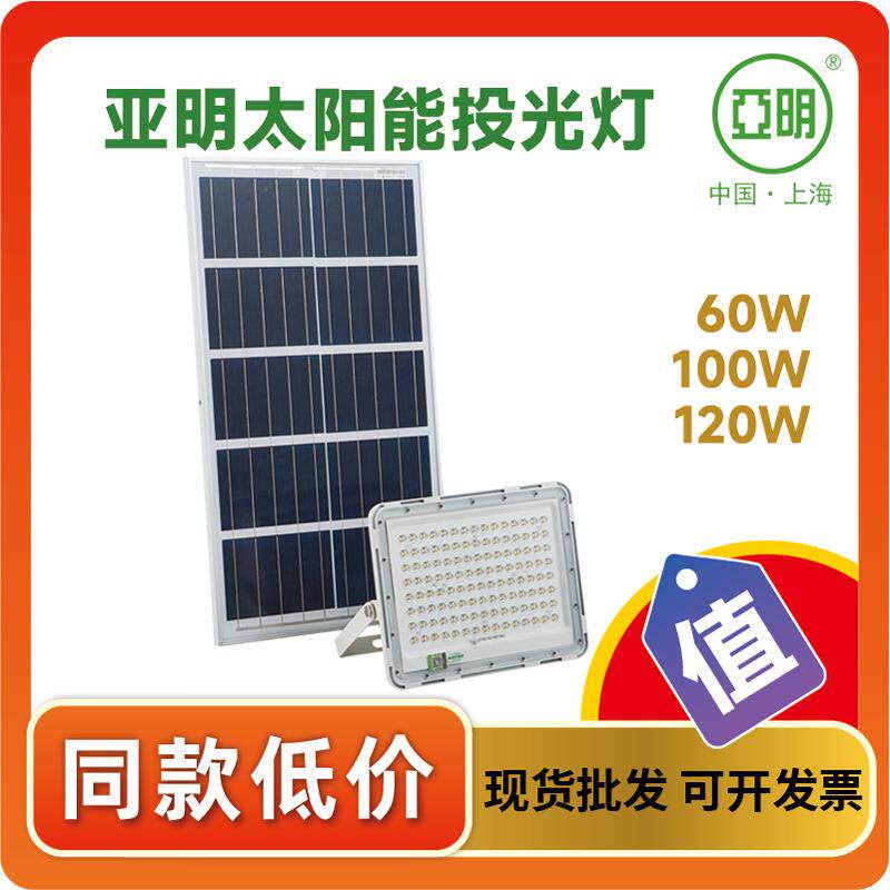 LED太阳能投光灯天黑自动亮感应灯 公园道路庭院照明防水太阳能灯