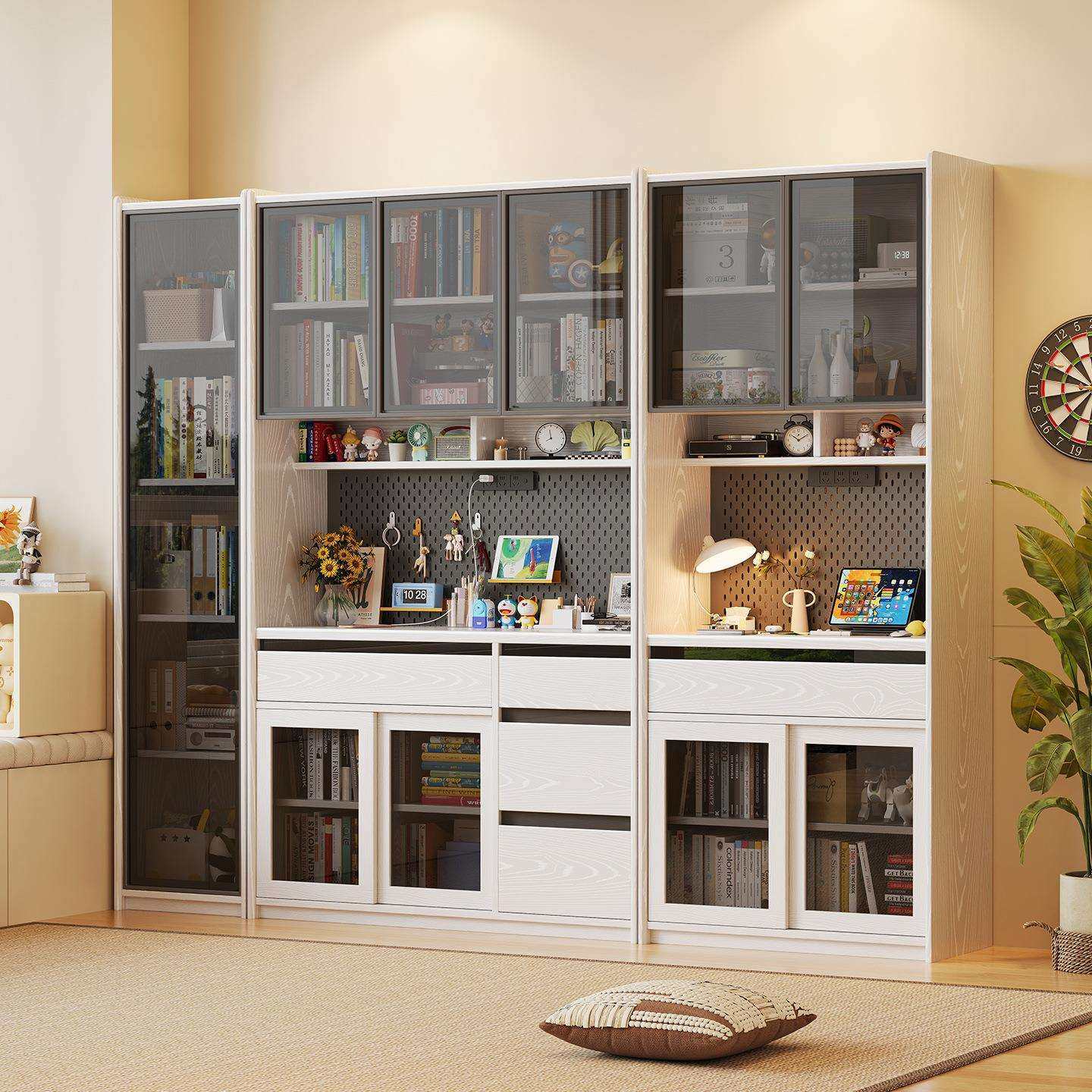 实木书柜卧室客厅大容量收纳储物书柜黑胡桃色一体式靠墙实木书柜,玩具/童车/益智/积木/模型,毛绒/玩偶/公仔/布艺类玩具,淘宝优惠券,粉丝福利购,淘宝优惠卷