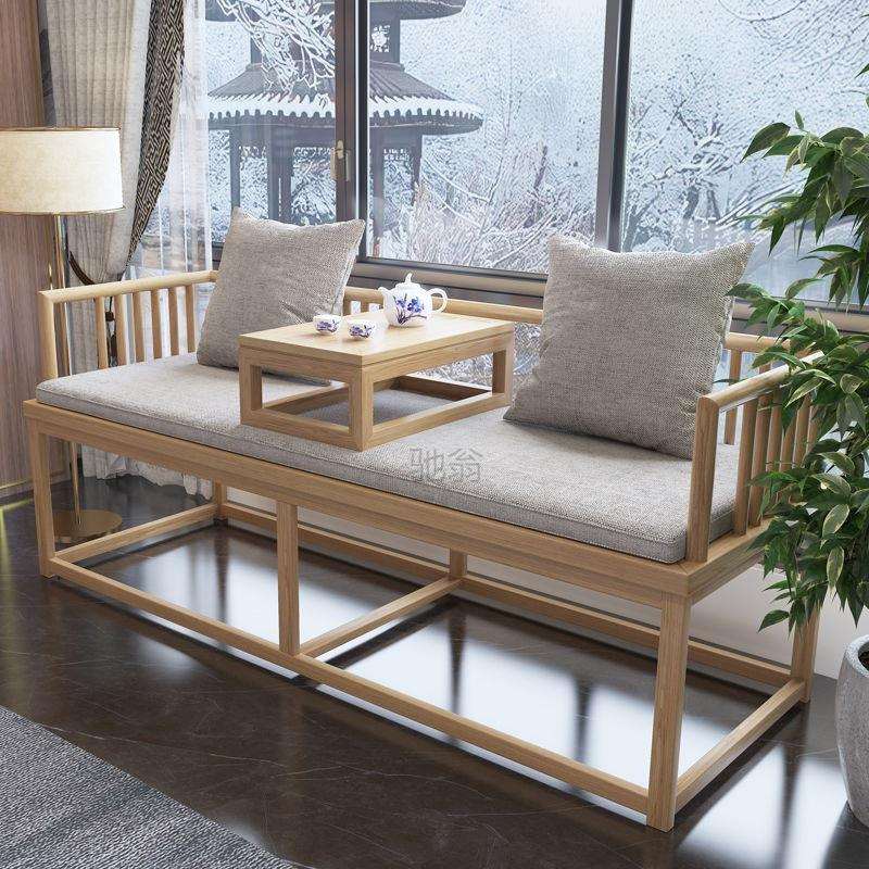 3l新中式实木罗汉床小户型床榻家用客厅禅意沙发现代简约贵妃床躺