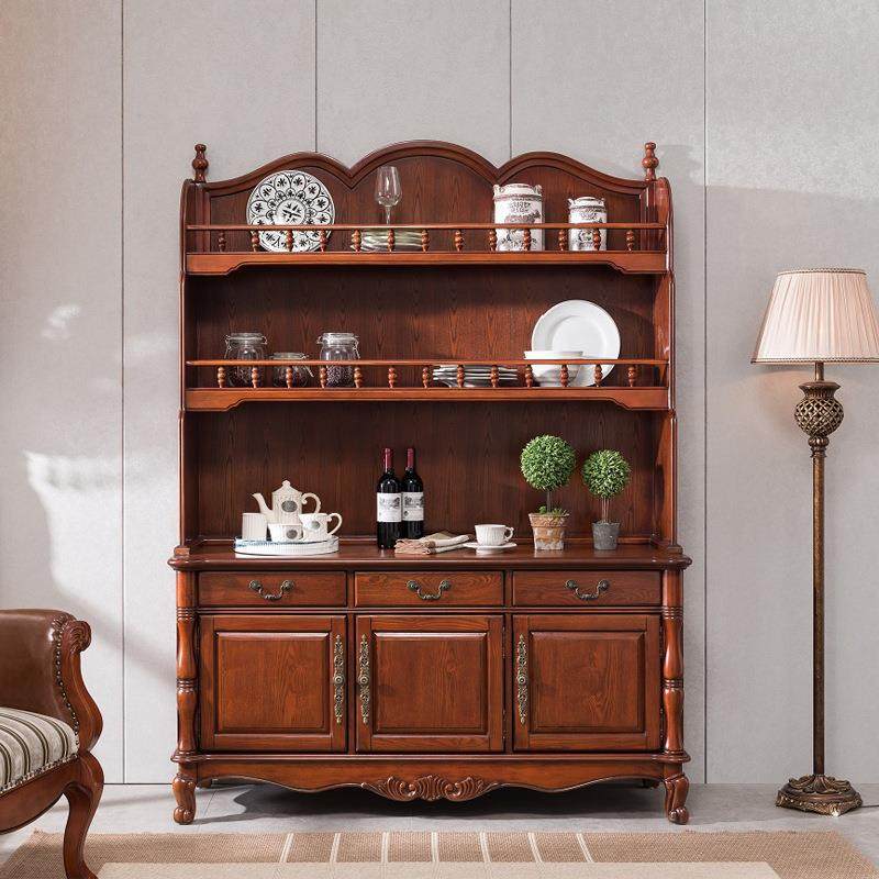 至高美式家具餐边柜胡桃色碗柜实木多层酒柜储物柜别墅客厅茶水柜,电子元器件市场,其它元器件,淘宝优惠券,粉丝福利购,淘宝优惠卷