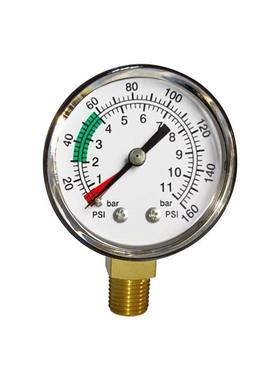 供应塑壳压力表黑色塑料径向普通立装YS-5011bar160psi工厂直供