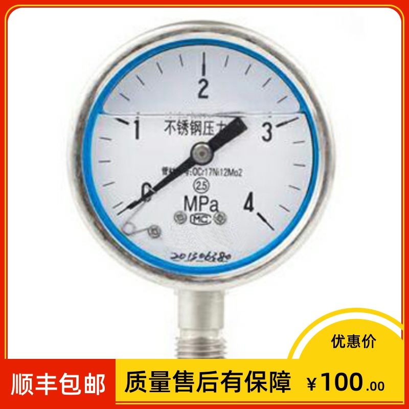 Y-60BFZ YTN-60 YN-60B不锈钢耐震压力表 I2.5级 0-40MPa 螺纹G1/