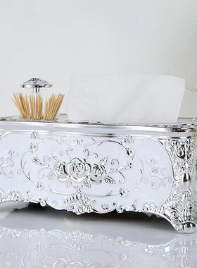 欧式抽纸c盒多功能客厅家用带牙签盒纸巾盒餐厅茶几创意餐巾纸抽