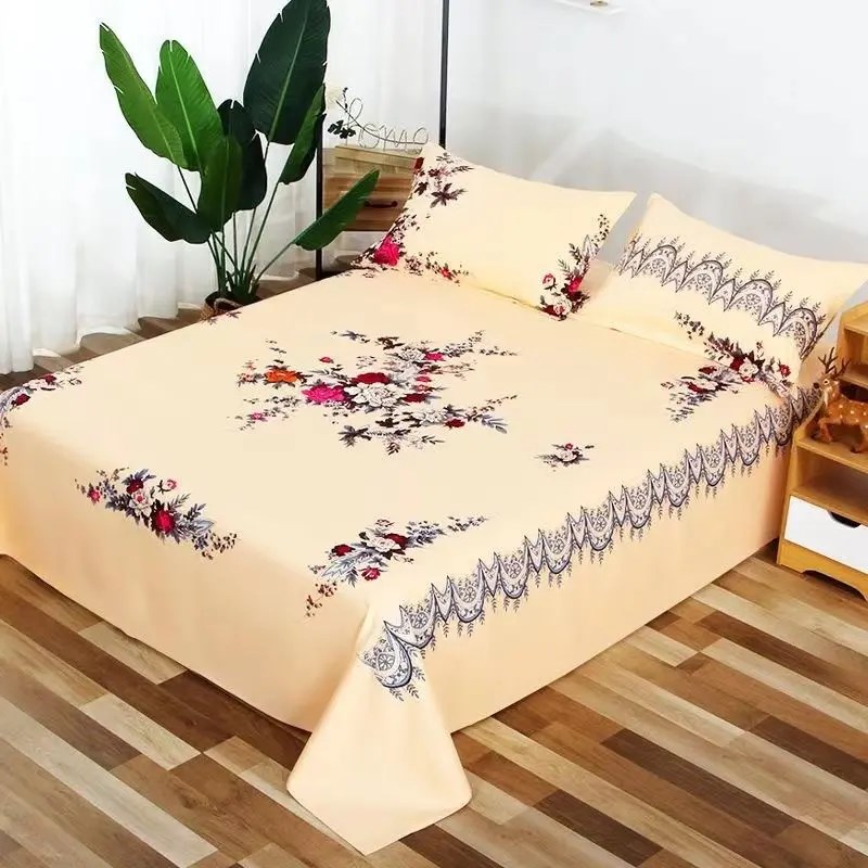 上海老式国d民印花加厚老粗布床单单件被单怀旧棉布100聚酯纤维