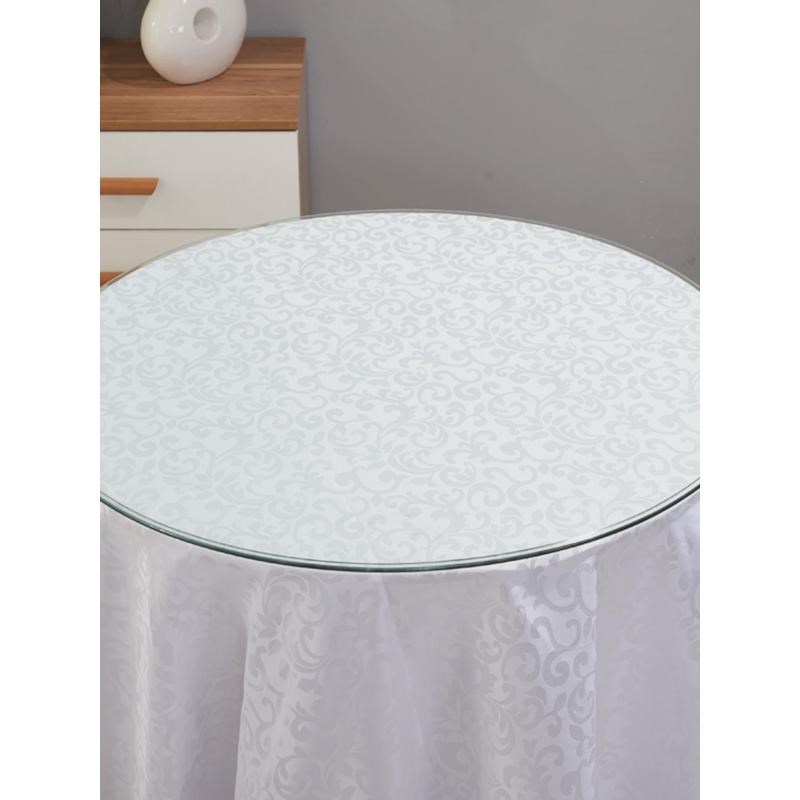 定做圆形c大圆桌钢化玻璃桌面茶几面长方形台面家用餐桌面转盘底