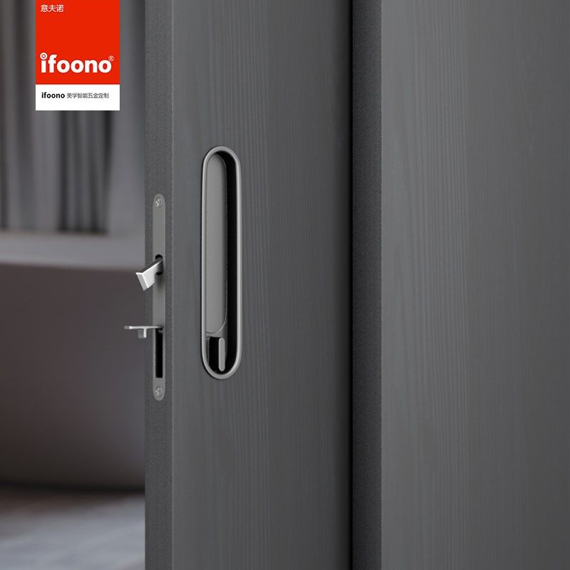 口袋门木移门锁推拉门锁带侧装拉手阳台厨房卫生T间卧室隐形门钩