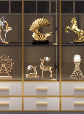 创意转运招财老板办公室装饰品摆件轻奢高档领导R桌面书柜大气家