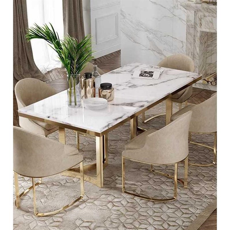 轻奢大理石餐f桌组合现代简约家用酒店长桌带转盘饭店餐厅吃饭桌